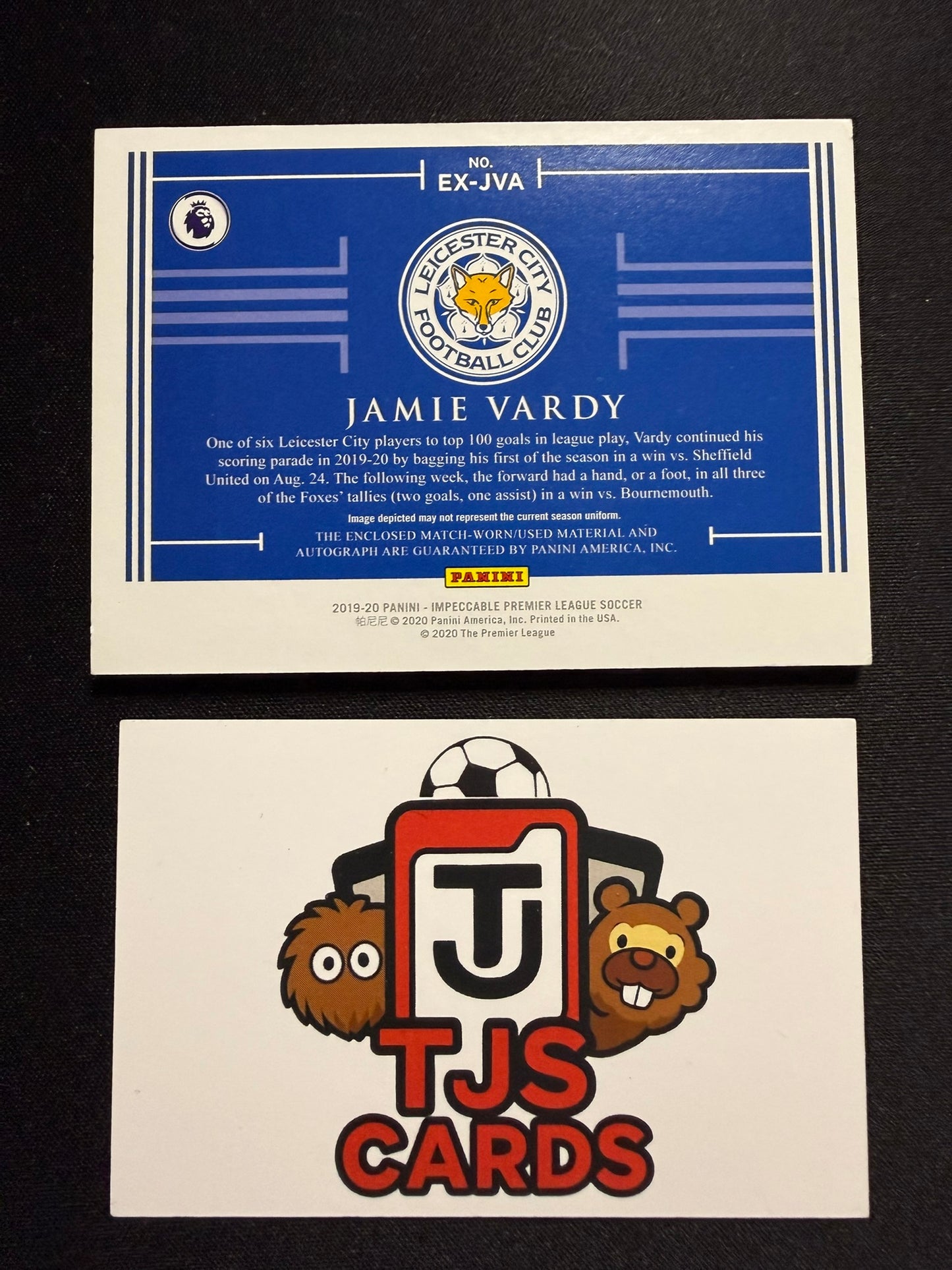 Jamie Vardy - Match-Worn Patch Auto /25 - Panini Impeccable Premier League 2019/20