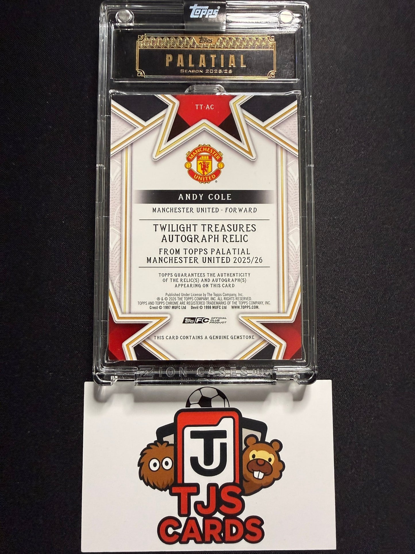 Andy Cole - Black Gemstone Auto /10 - TOPPS Palatial Manchester United 2025/26