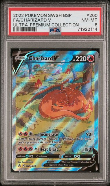 Charizard V - PSA 8 - Full Art Black Star Promo - Ultra Premium Collection SWSH260 - Pokemon