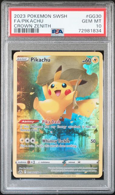 Pikachu - PSA 10 - Galarian Gallery - Crown Zenith GG30/GG70 - Pokemon