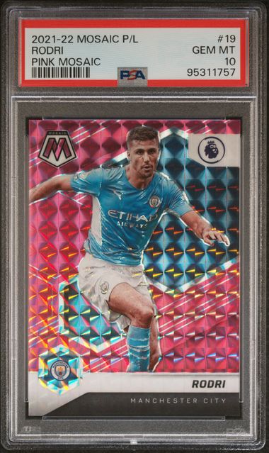 Rodri - Pink Mosaic /25 - PSA 10 - Panini Mosaic Premier League 2021/22