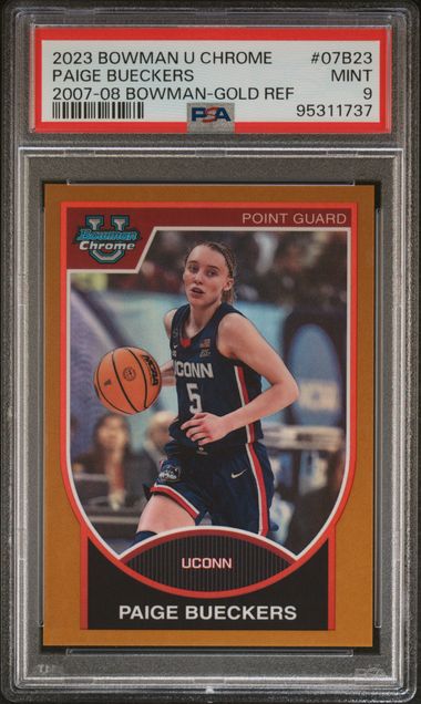 Paige Bueckers - 2007-08 Bowman Gold /50 - PSA 9 - TOPPS Bowman U Chrome 2023