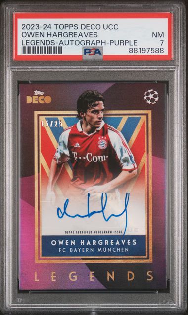 Owen Hargreaves - Purple Auto /25 - PSA 7 - TOPPS Deco UCC 2023/24