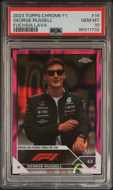 George Russell - Fuchsia Lava /250 - PSA 10 - TOPPS Chrome F1 2023