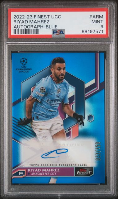 Riyad Mahrez - Auto /150 - PSA 9 - TOPPS Finest UCC 2022/23