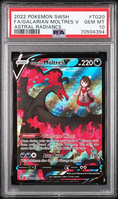 Galarian Moltres V - PSA 10 - Full Art Trainer Gallery - Astral Radiance TG20/TG30 - Pokemon