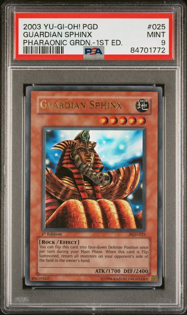 Guardian Sphinx - PSA 9 PGD-025 - Ultra Rare 1st Edition Pharaonic Guardian - YuGiOh