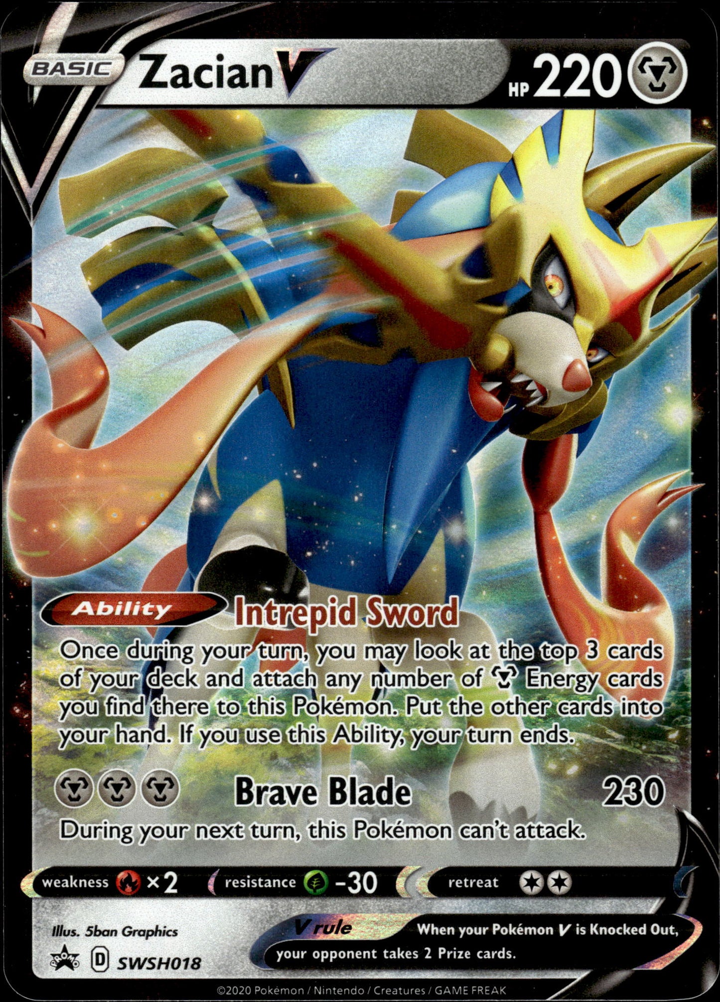 Zacian V - Black Star Promo SWSH018 - Pokemon