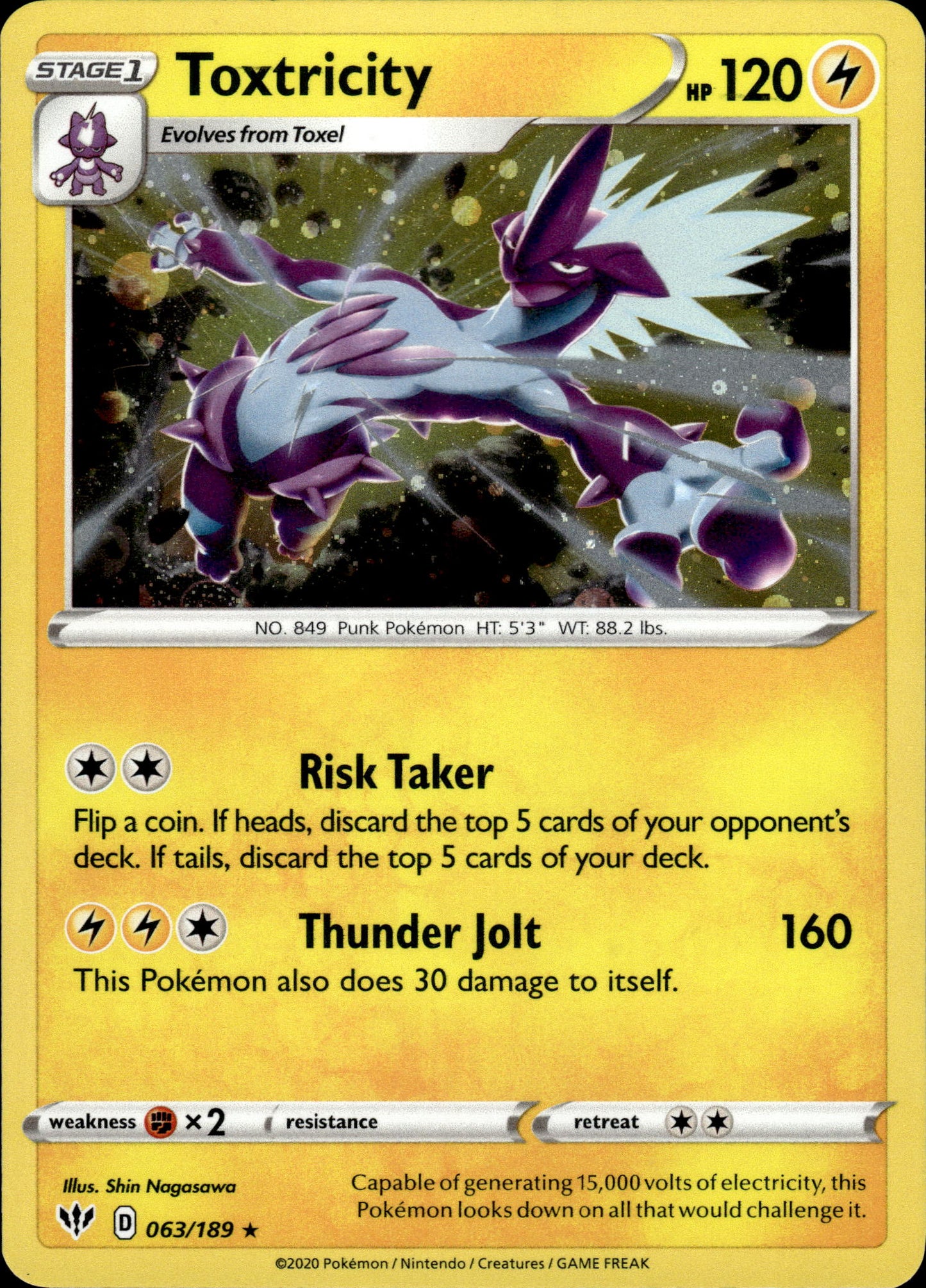 Toxtricity - Cosmos Holo Darkness Ablaze 063/189 - Pokemon