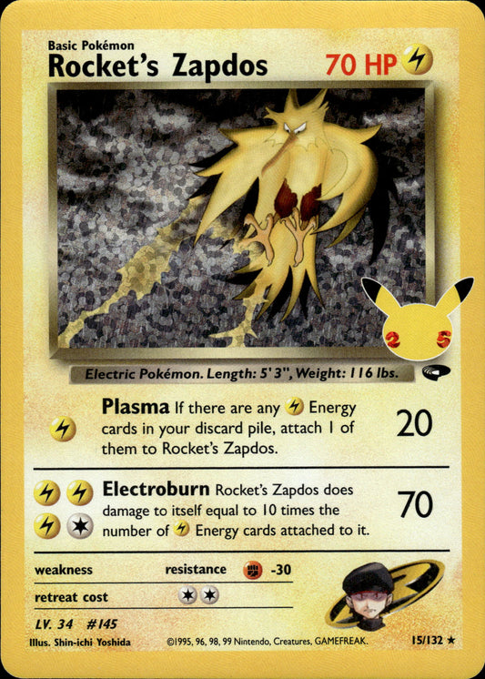 Rocket's Zapdos - Celebrations 15/132 - Pokemon