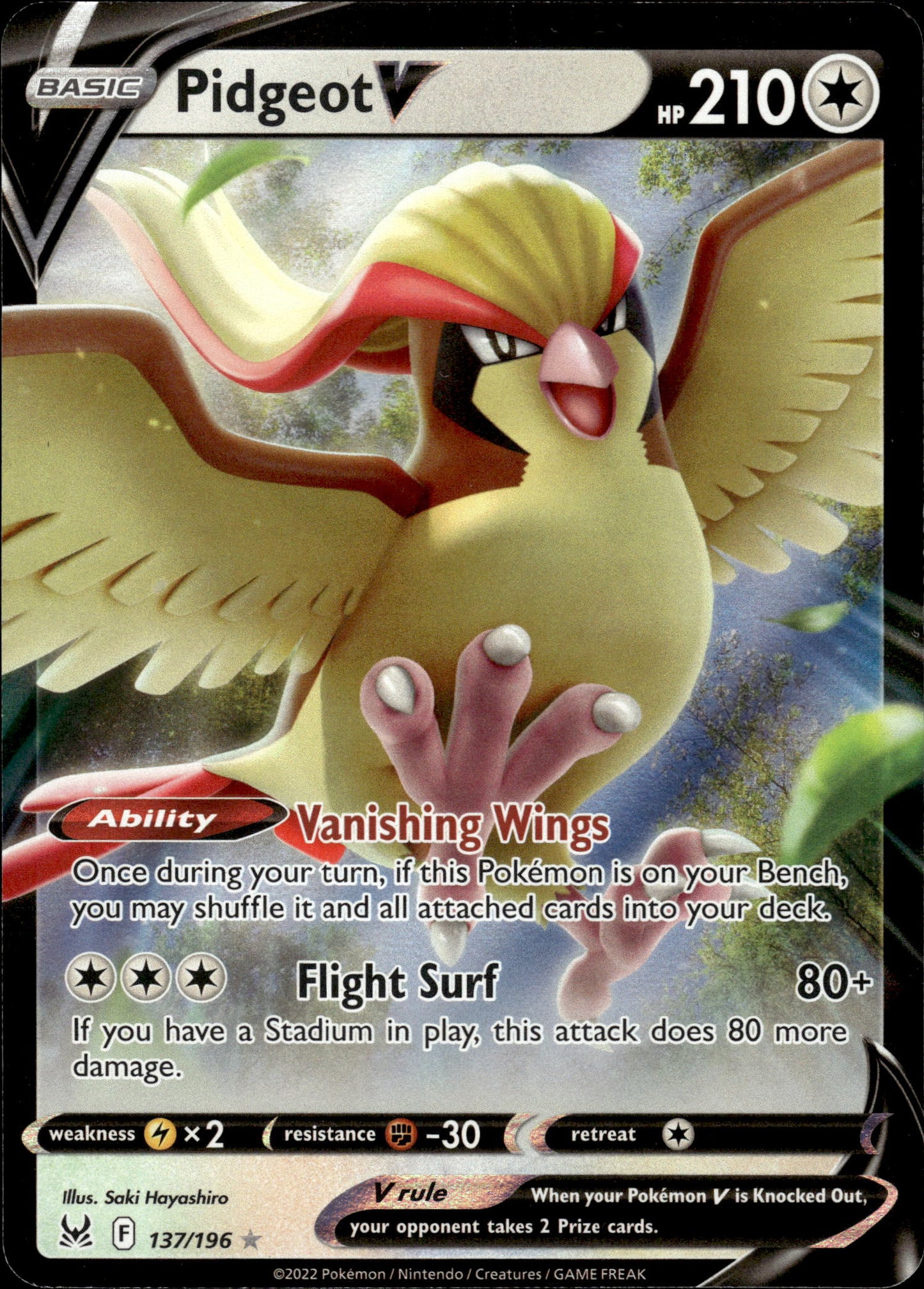 Pidgeot V - Lost Origin 137/196 - Pokemon