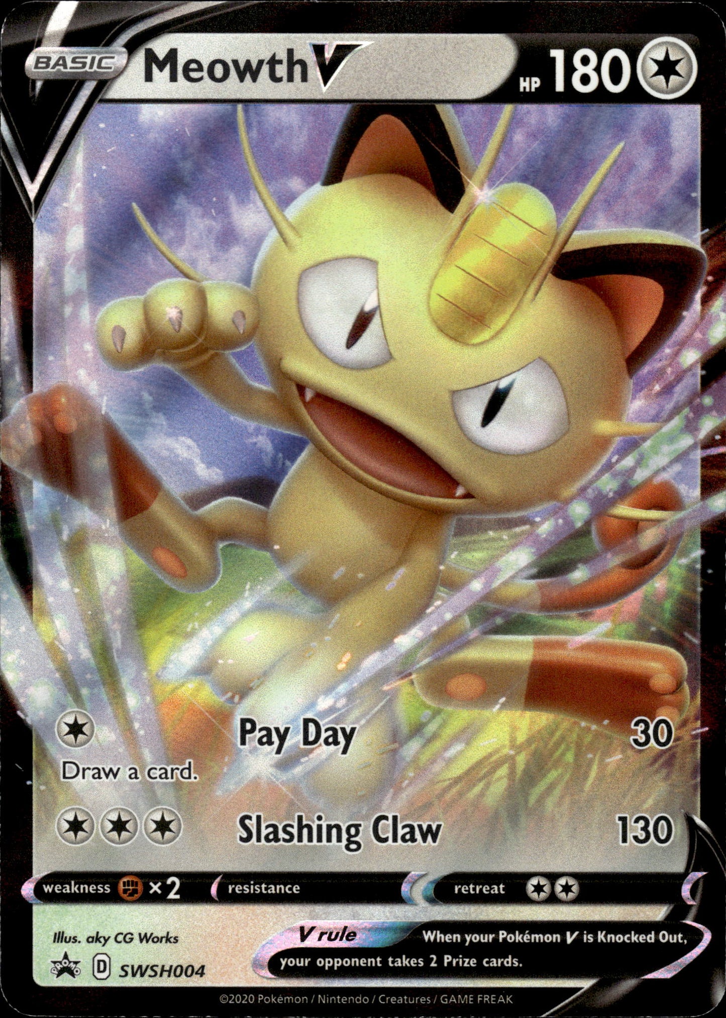 Meowth V - Black Star Promo SWSH004 - Pokemon