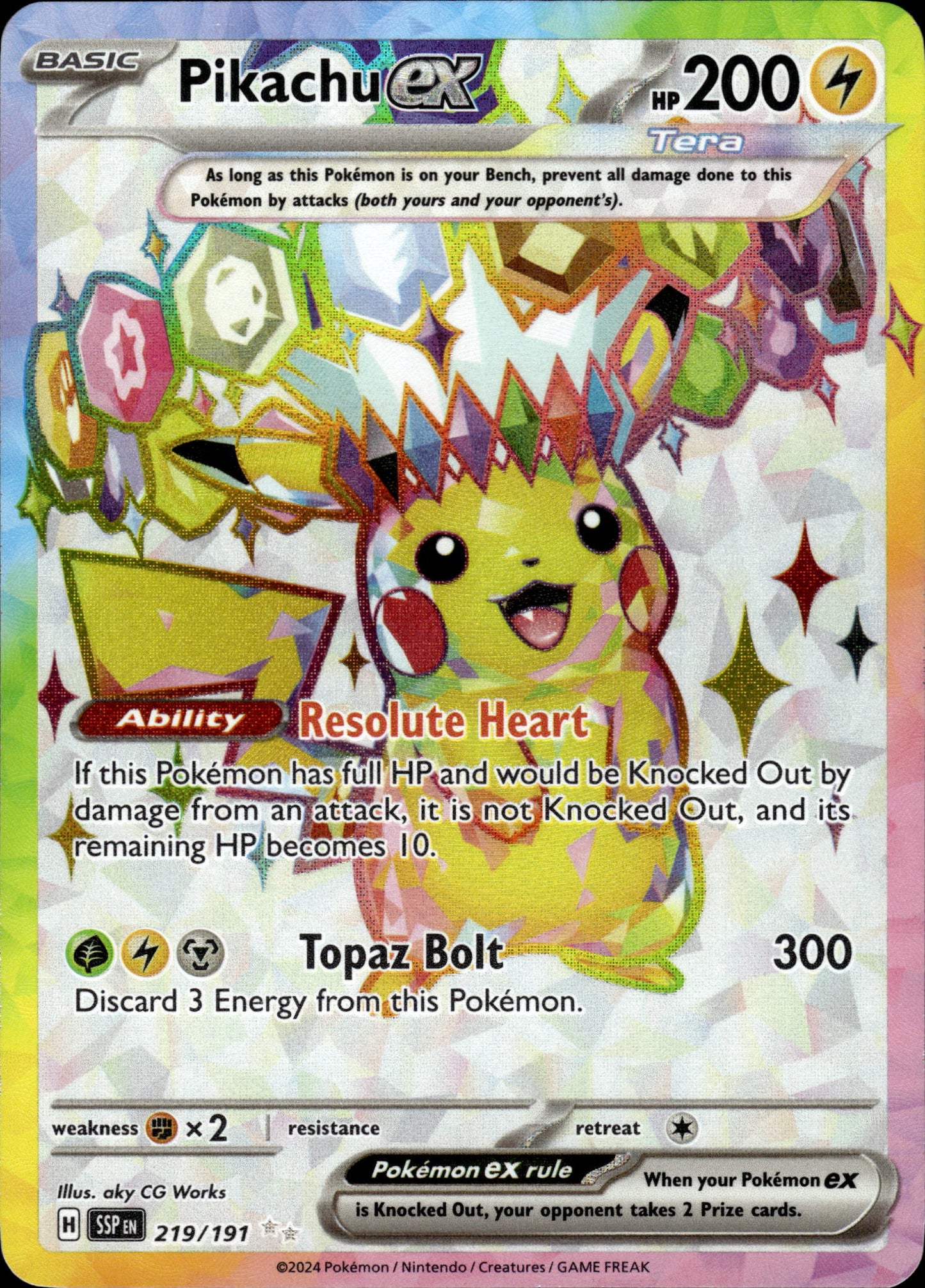 Pikachu ex - Surging Sparks 219/191 - Pokemon