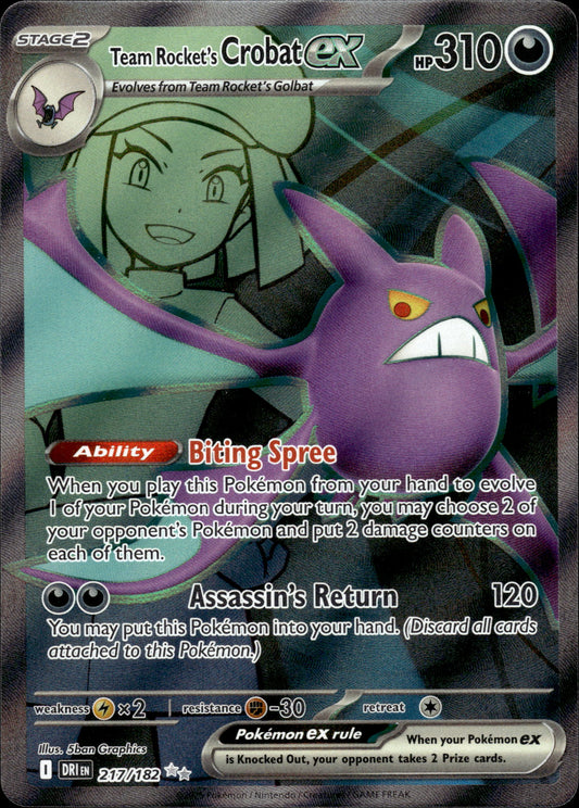 Team Rocket's Crobat ex - Destined Rivals 217/182 - Pokemon