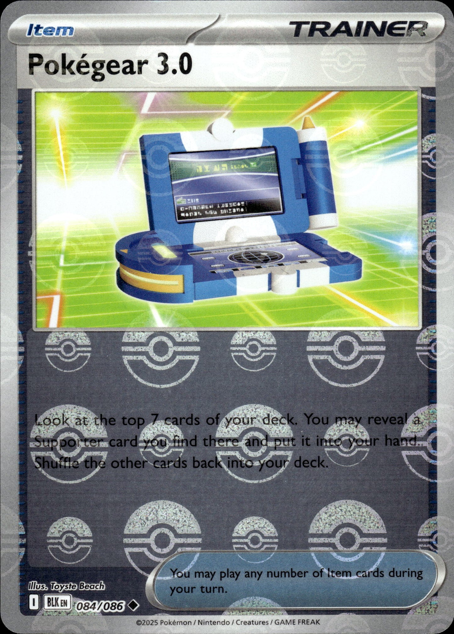 Pokegear 3.0 - Pokeball - Black Bolt 084/086 - Pokemon