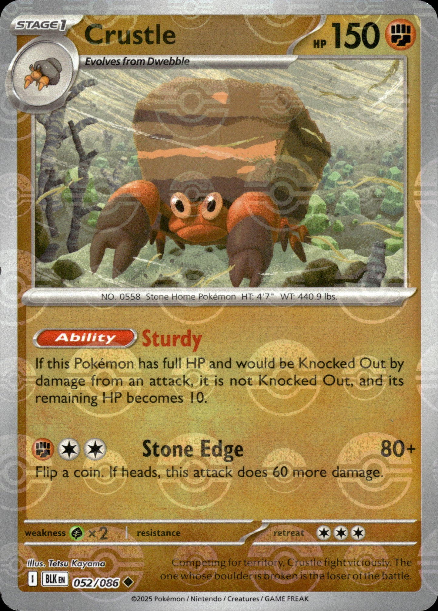 Crustle - Pokeball - Black Bolt 052/086 - Pokemon