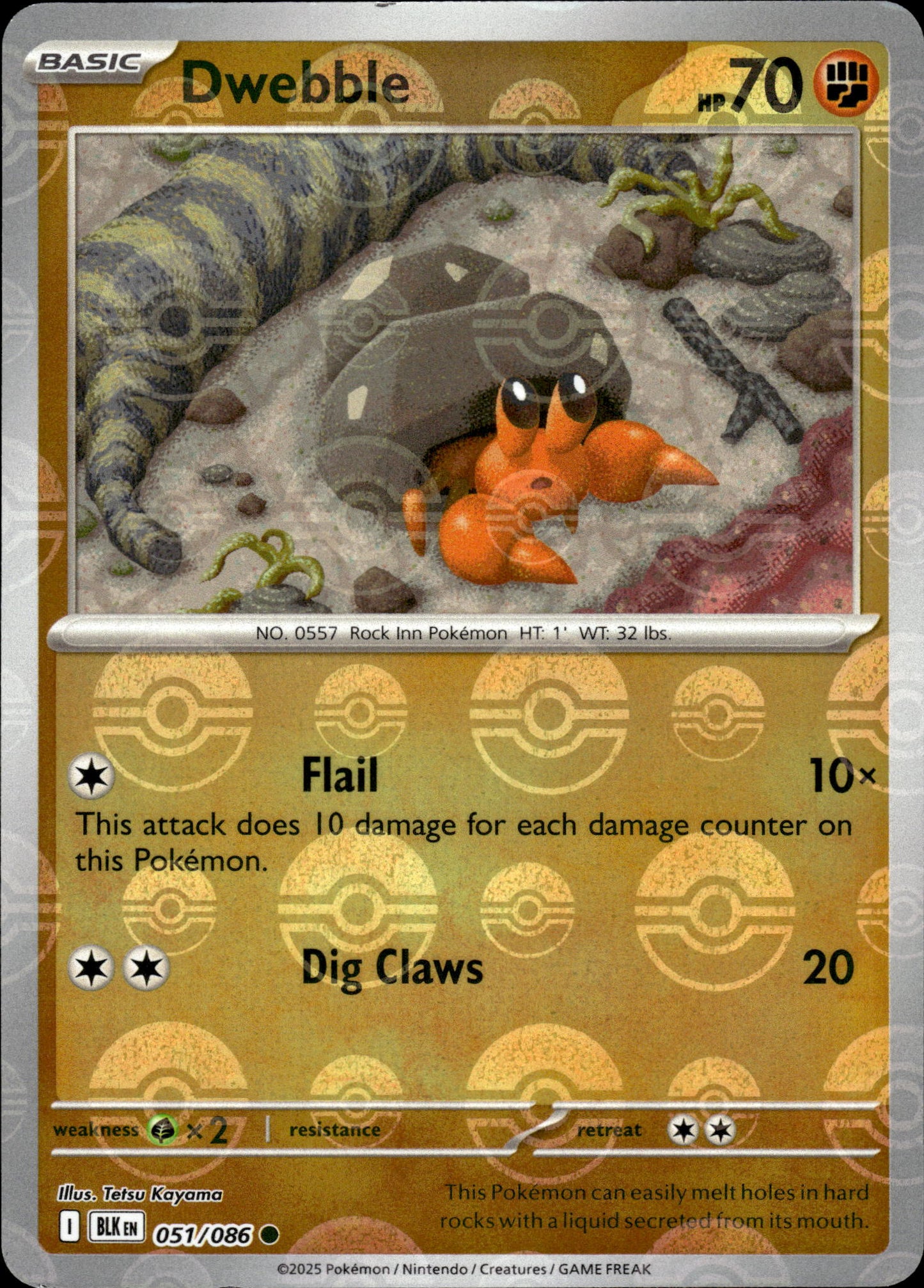Dwebble - Pokeball - Black Bolt 051/086 - Pokemon