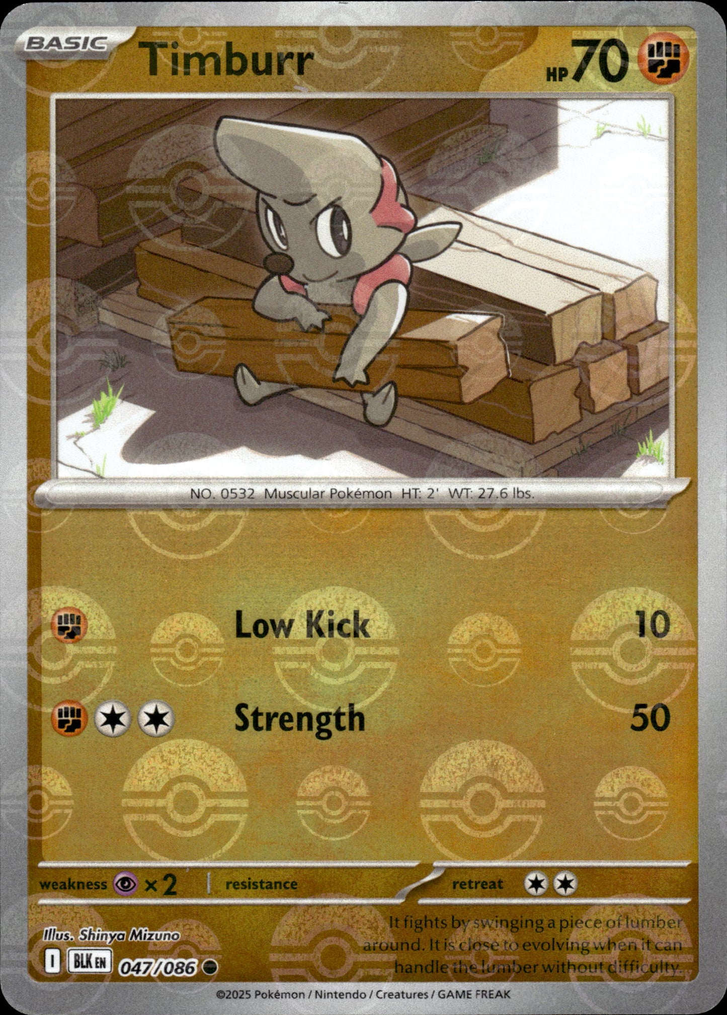 Timburr - Pokeball - Black Bolt 047/086 - Pokemon