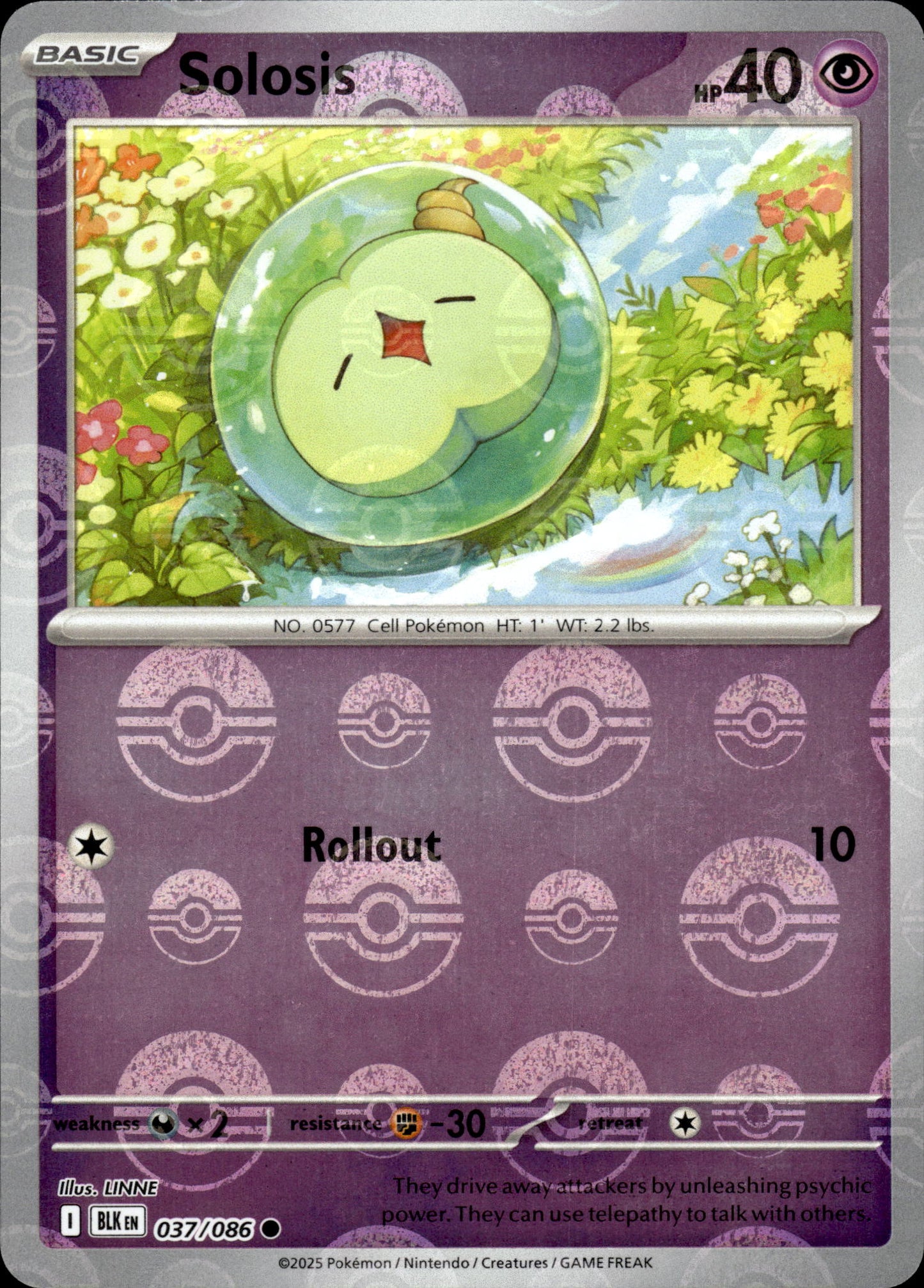 Solosis - Pokeball - Black Bolt 037/086 - Pokemon