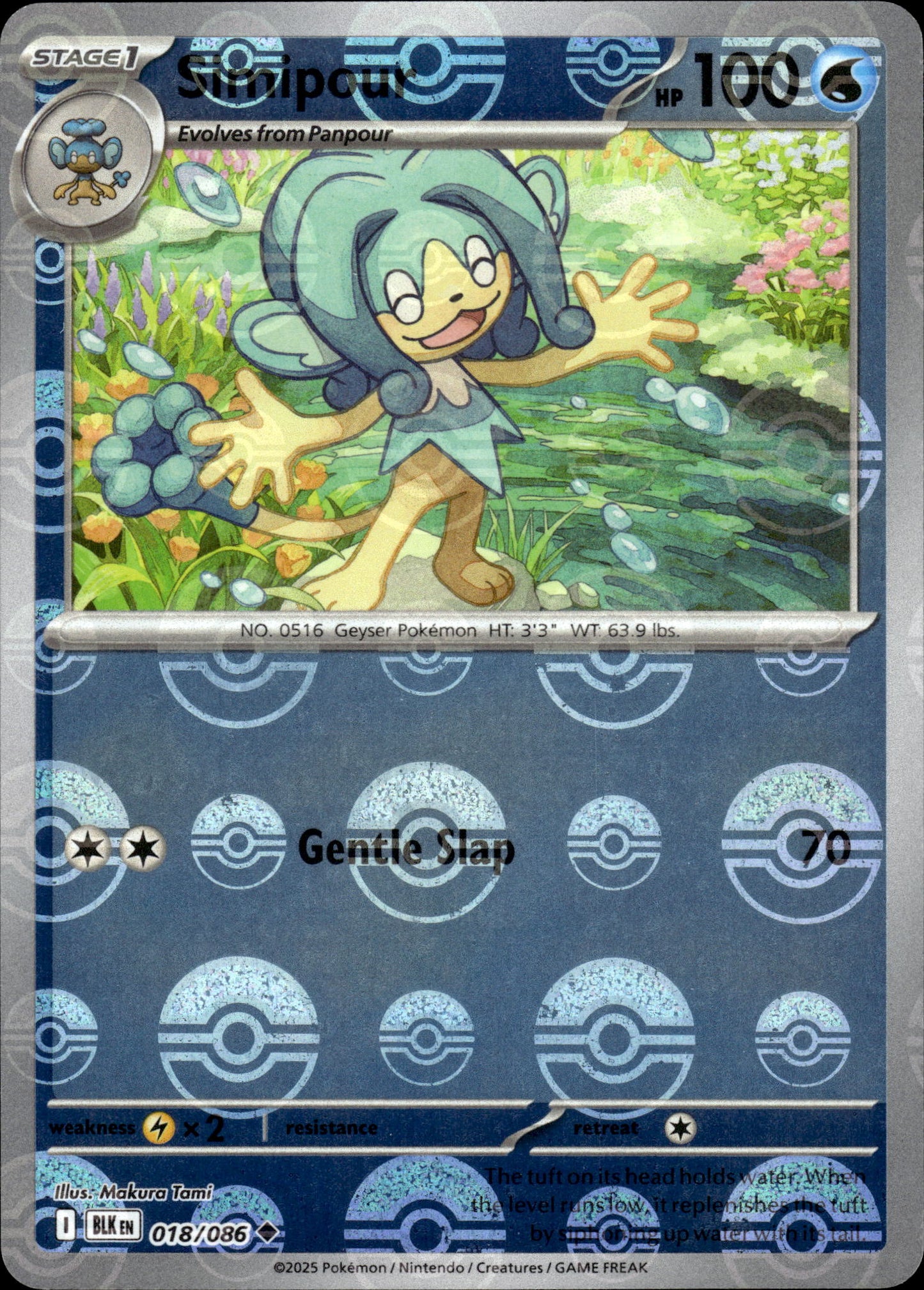 Simipour - Pokeball - Black Bolt 018/086 - Pokemon