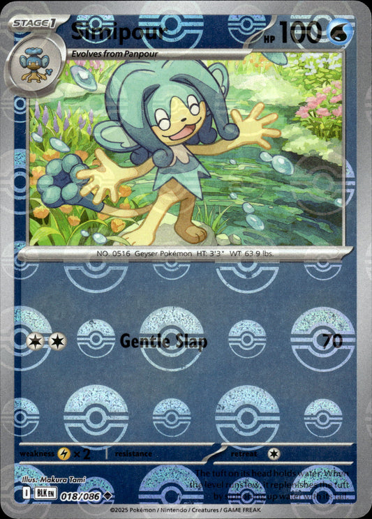 Simipour - Pokeball - Black Bolt 018/086 - Pokemon