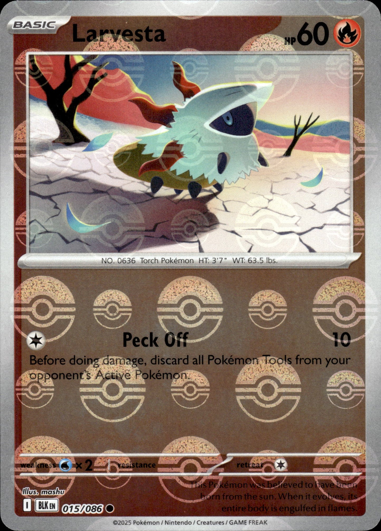 Larvesta - Pokeball - Black Bolt 015/086 - Pokemon