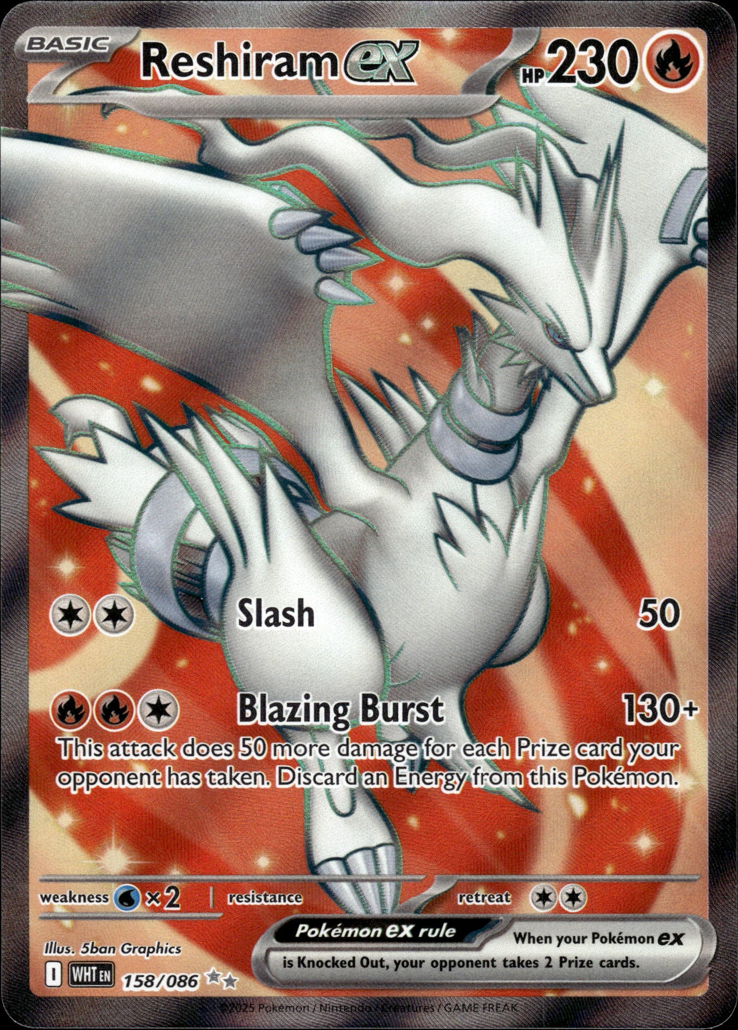 Reshiram ex - White Flare 158/086 - Pokemon