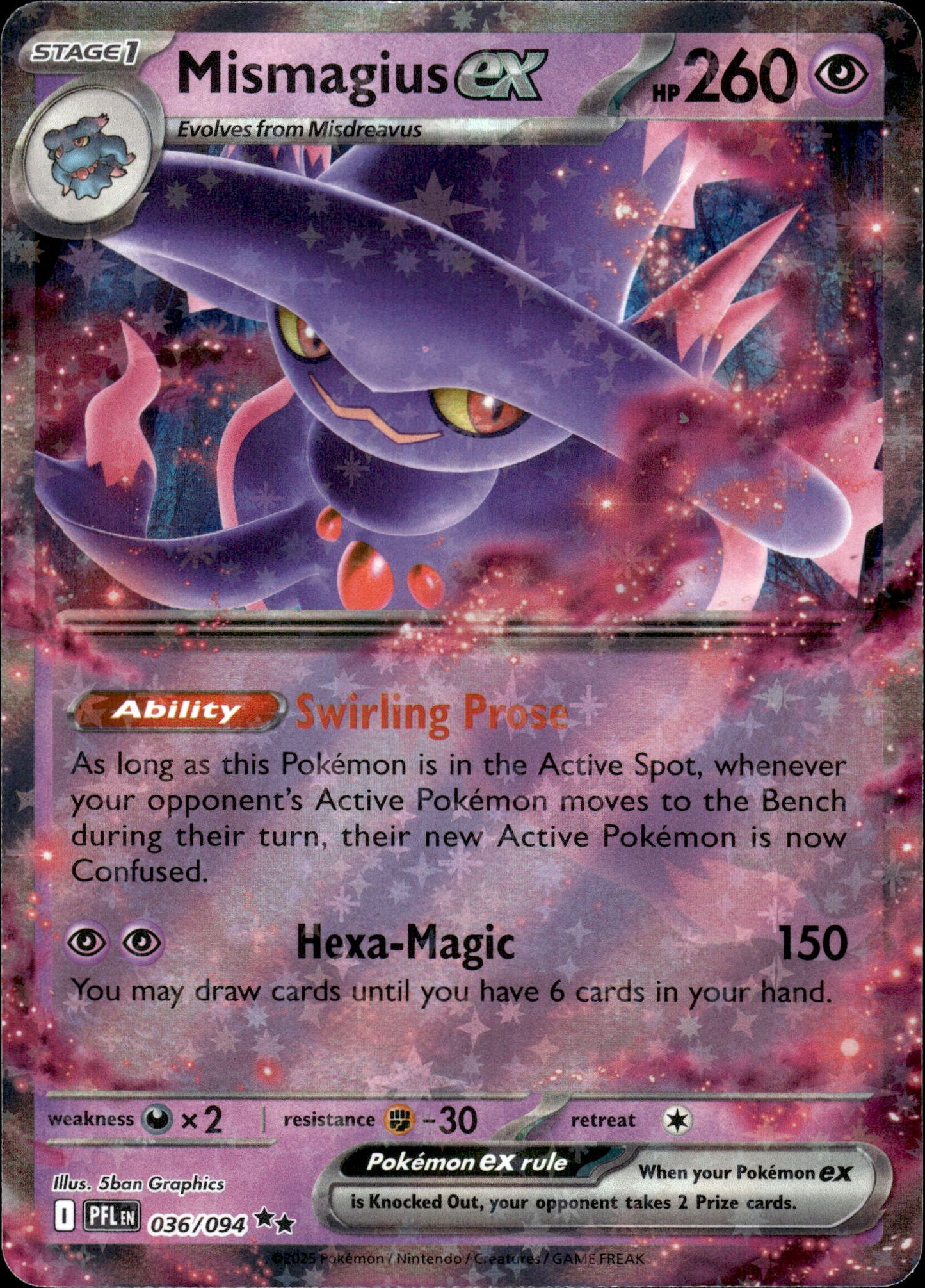Mismagius ex - Phantasmal Flames 036/094 - Pokemon