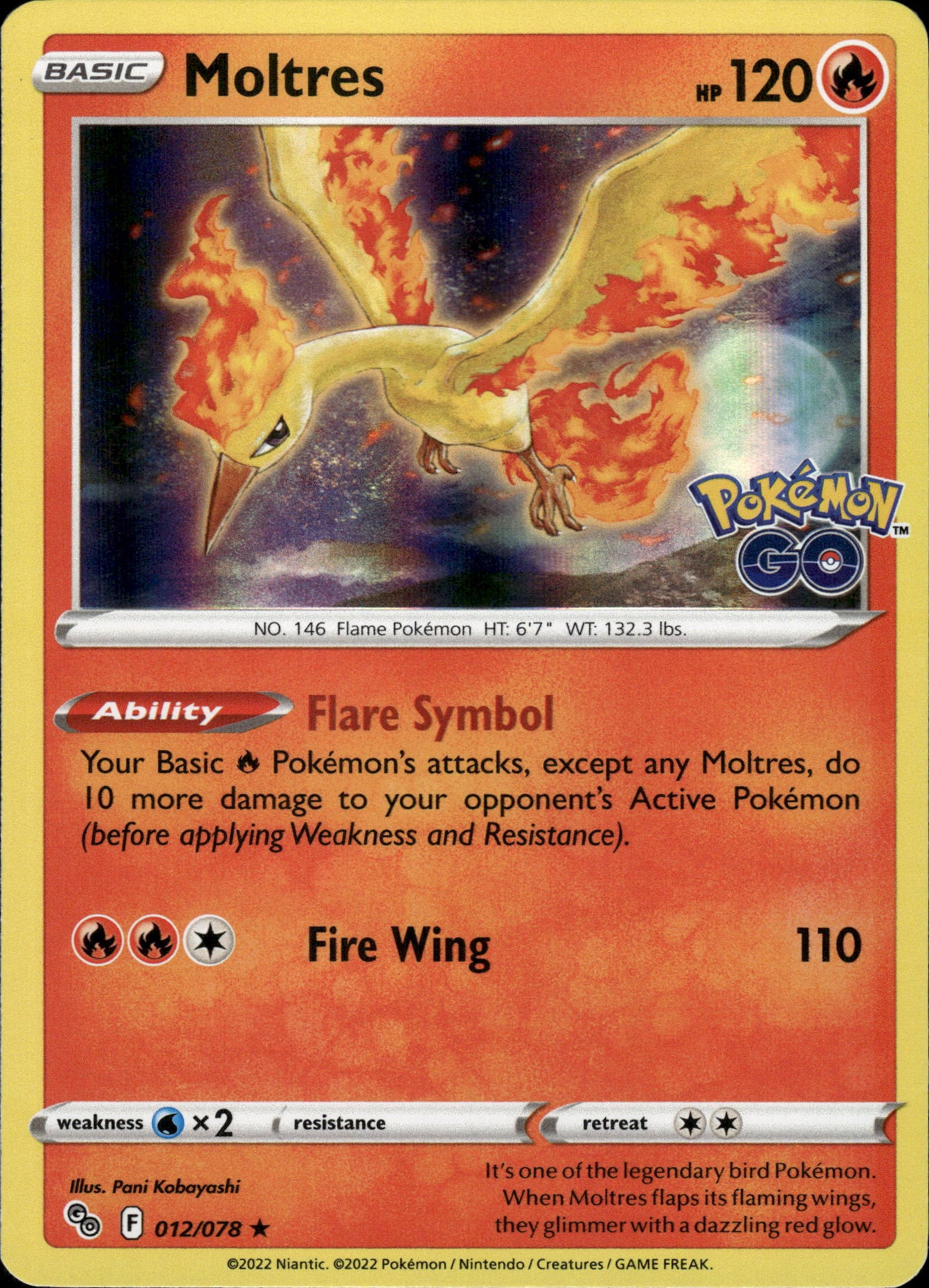 Moltres - Holo - Pokemon GO 012/078 - Pokemon