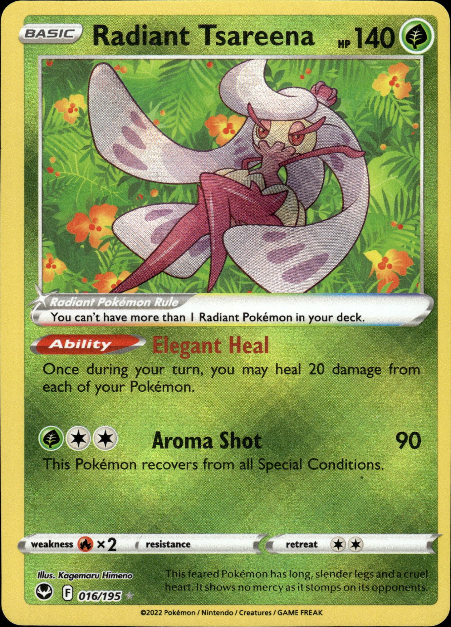 Radiant Tsareena - Silver Tempest 016/195 - Pokemon