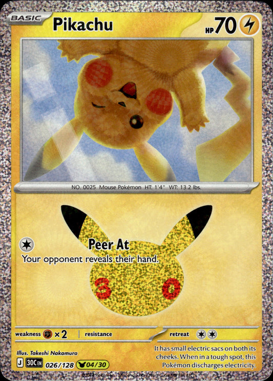 Pikachu - 30th Anniversary 026/128 04/30 - Pokemon