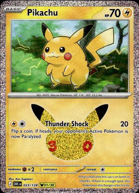 Pikachu - 30th Anniversary 023/128 01/30 - Pokemon