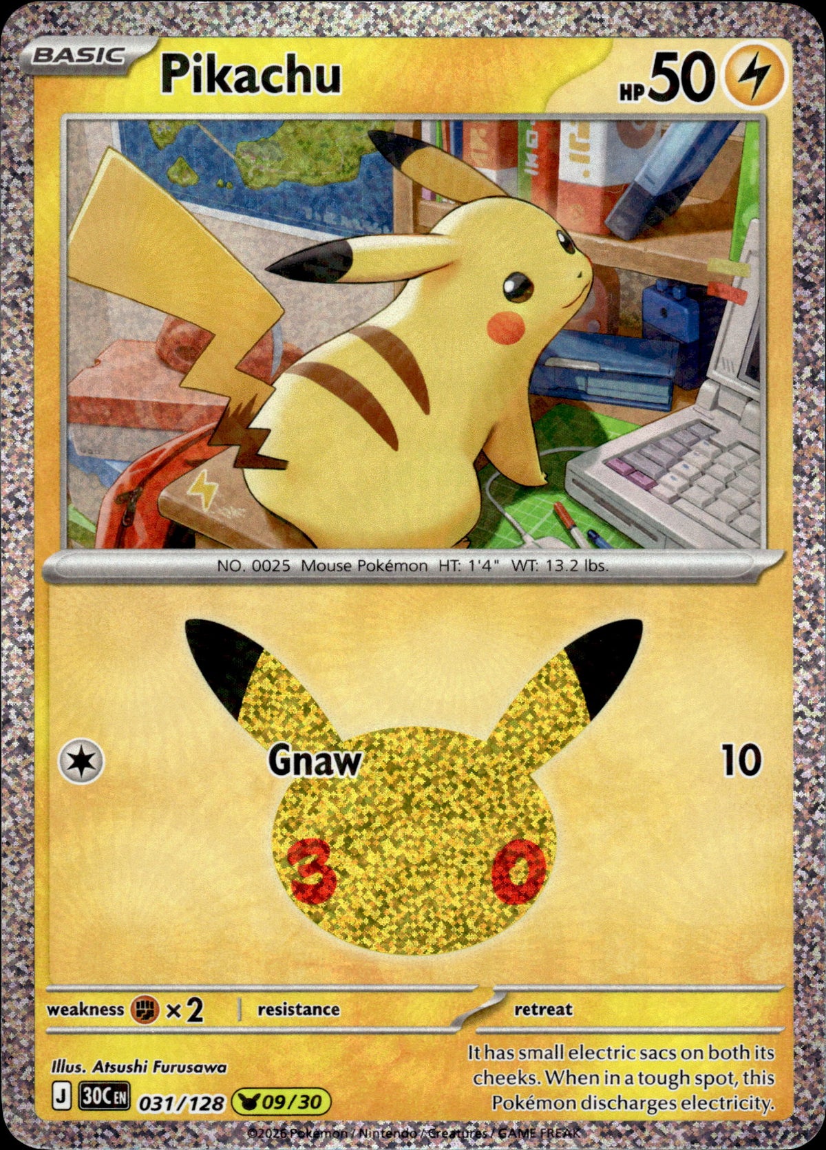 Pikachu - 30th Anniversary 031/128 09/30 - Pokemon