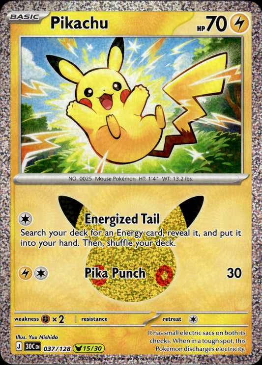 Pikachu - 30th Anniversary 037/128 15/30 - Pokemon