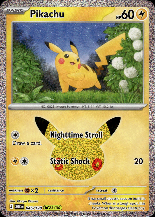 Pikachu - 30th Anniversary 045/128 23/30 - Pokemon
