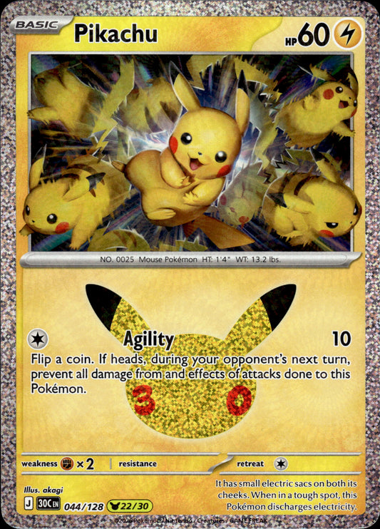 Pikachu - 30th Anniversary 044/128 22/30 - Pokemon