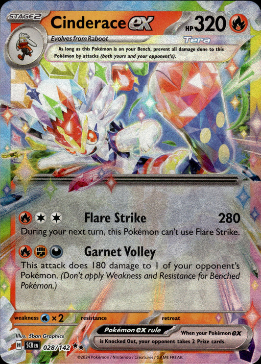 Cinderace ex - Stellar Crown 028/142 - Pokemon
