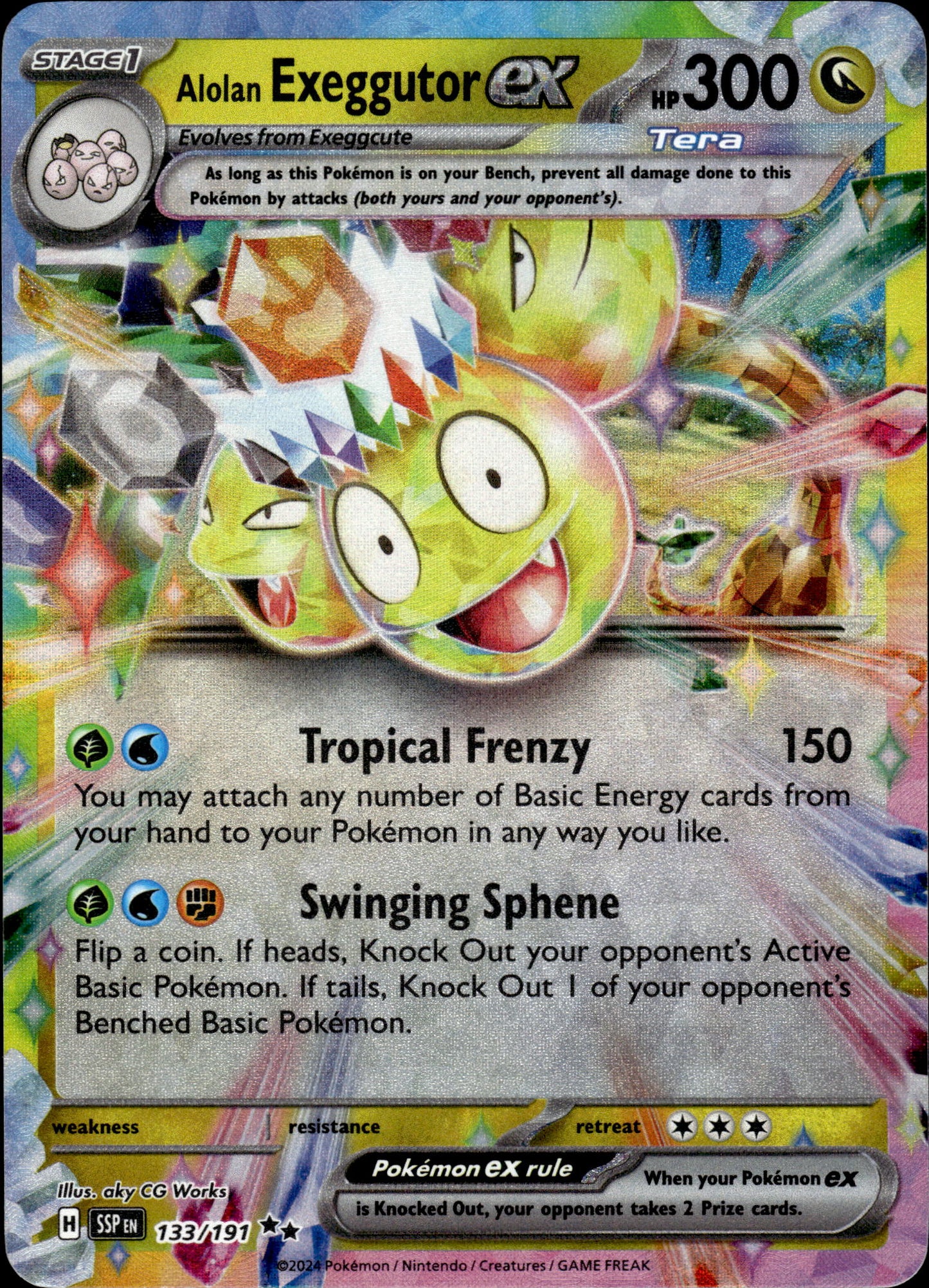Alolan Exeggutor ex - Surging Sparks 133/191 - Pokemon