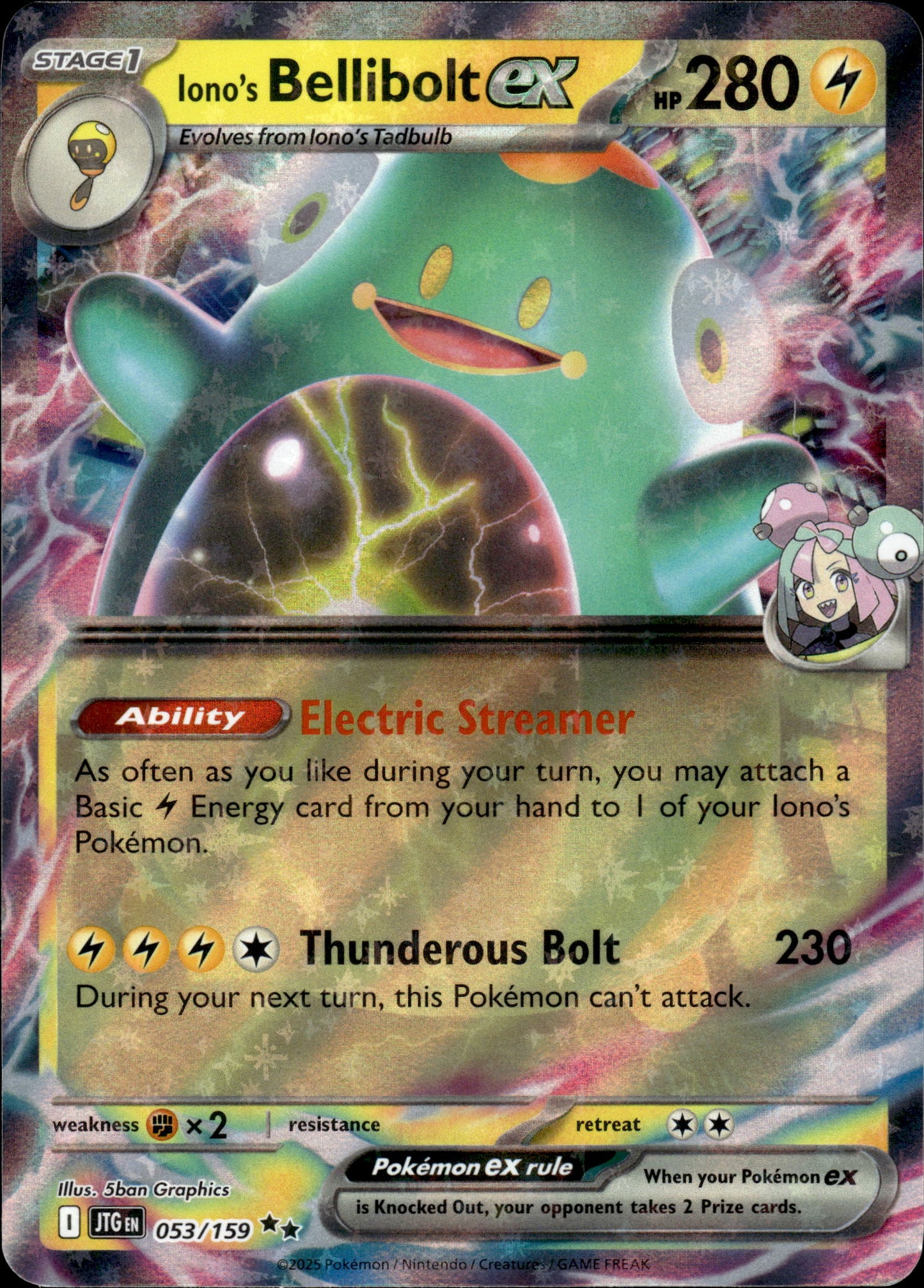 Iono's Bellibolt ex - Journey Together 053/159 - Pokemon