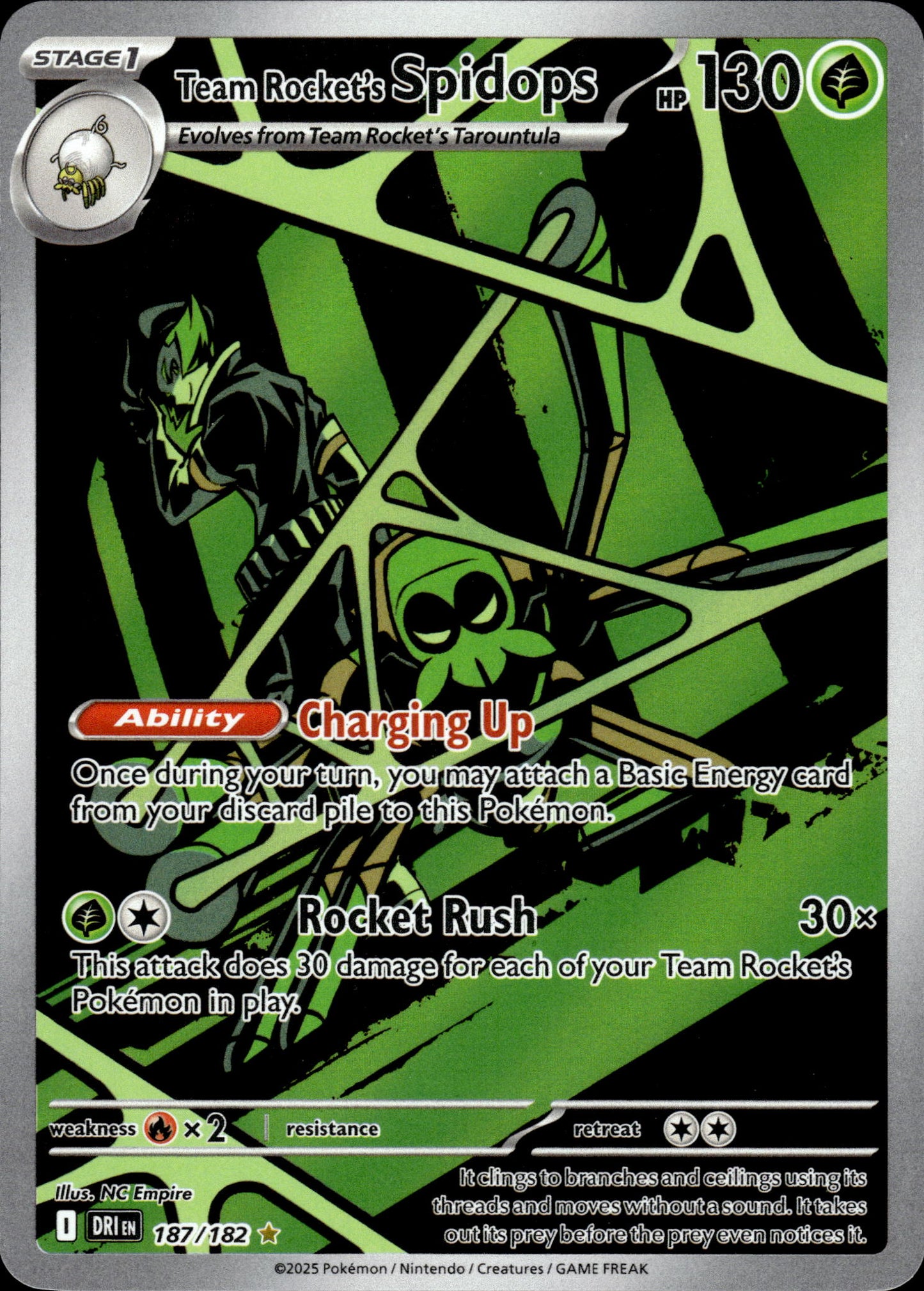 Team Rocket's Spidops - Destined Rivals 187/182 - Pokemon