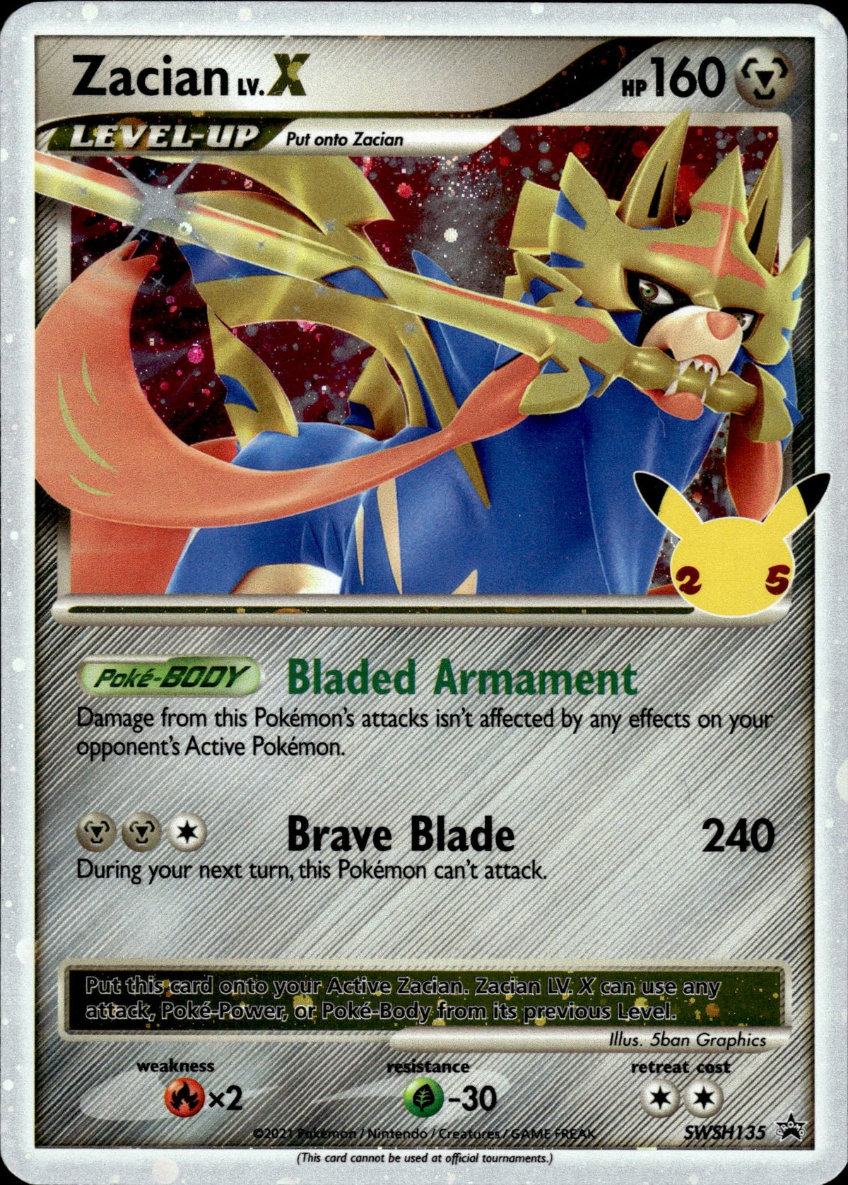 Zacian LV.X - Black Star Promo SWSH135 - Pokemon