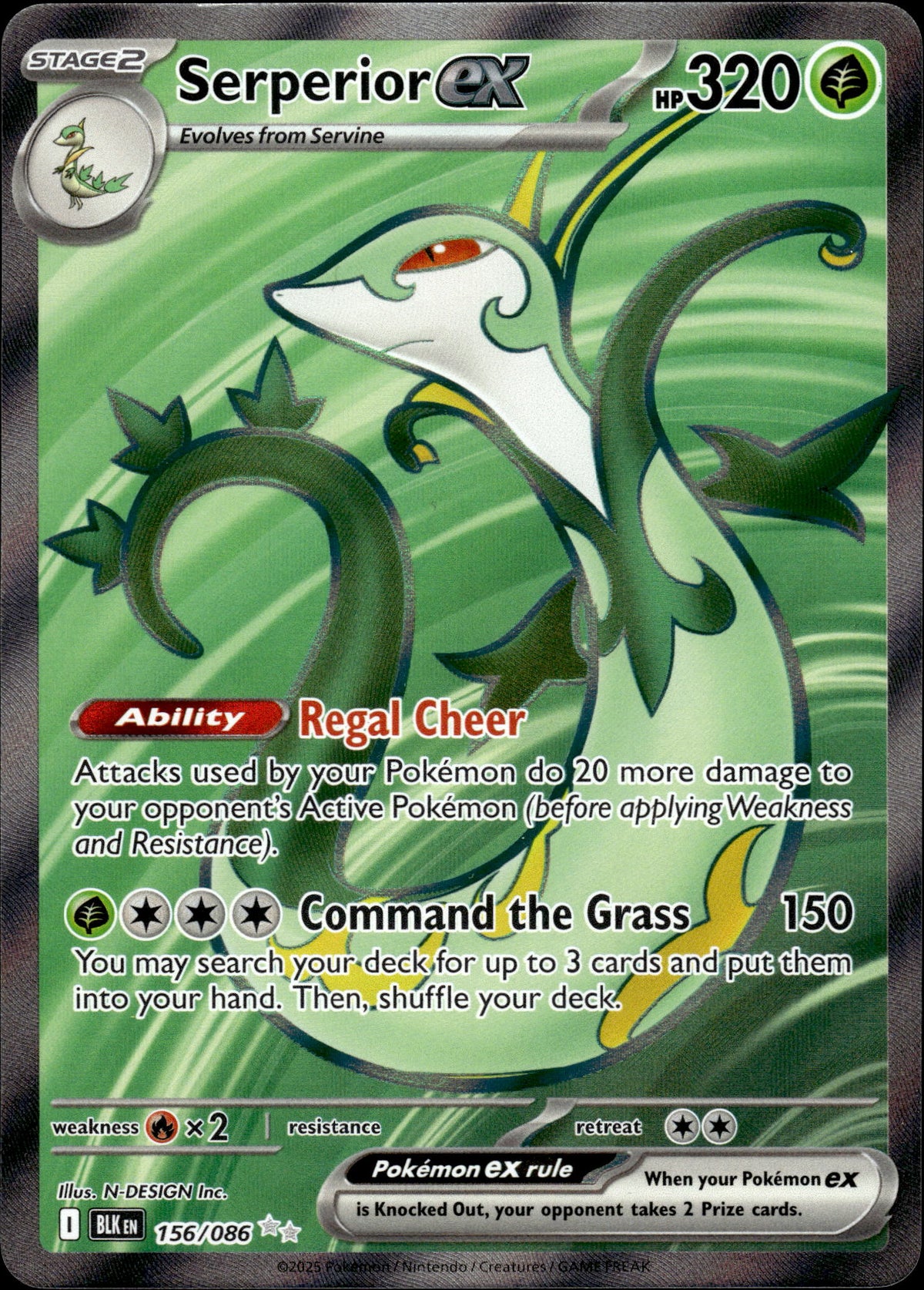 Serperior ex - Black Bolt 156/086 - Pokemon
