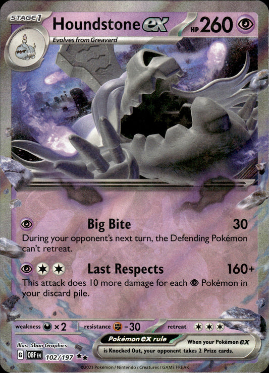 Houndstone ex - Obsidian Flames 102/197 - Pokemon