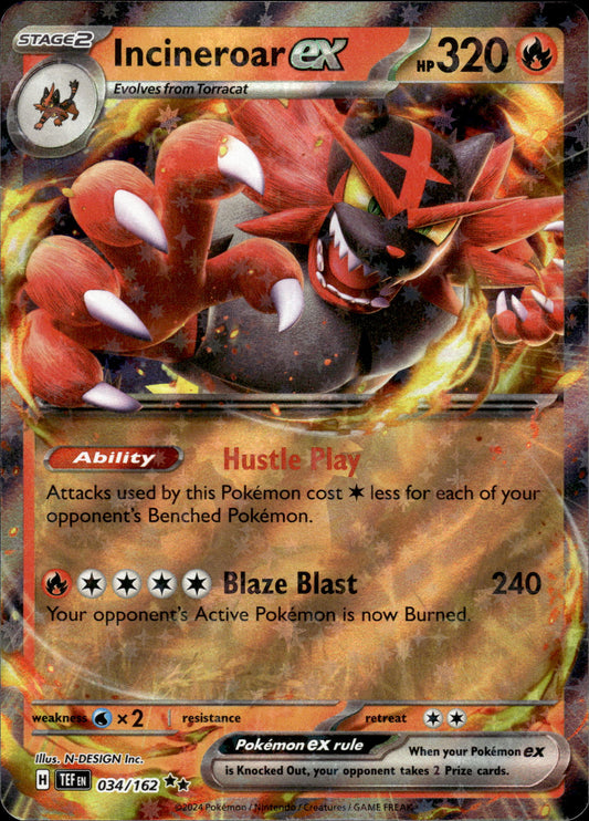 Incineroar ex - Temporal Forces 034/162 - Pokemon