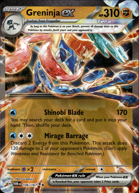 Greninja ex - Twilight Masquerade 106/167 - Pokemon