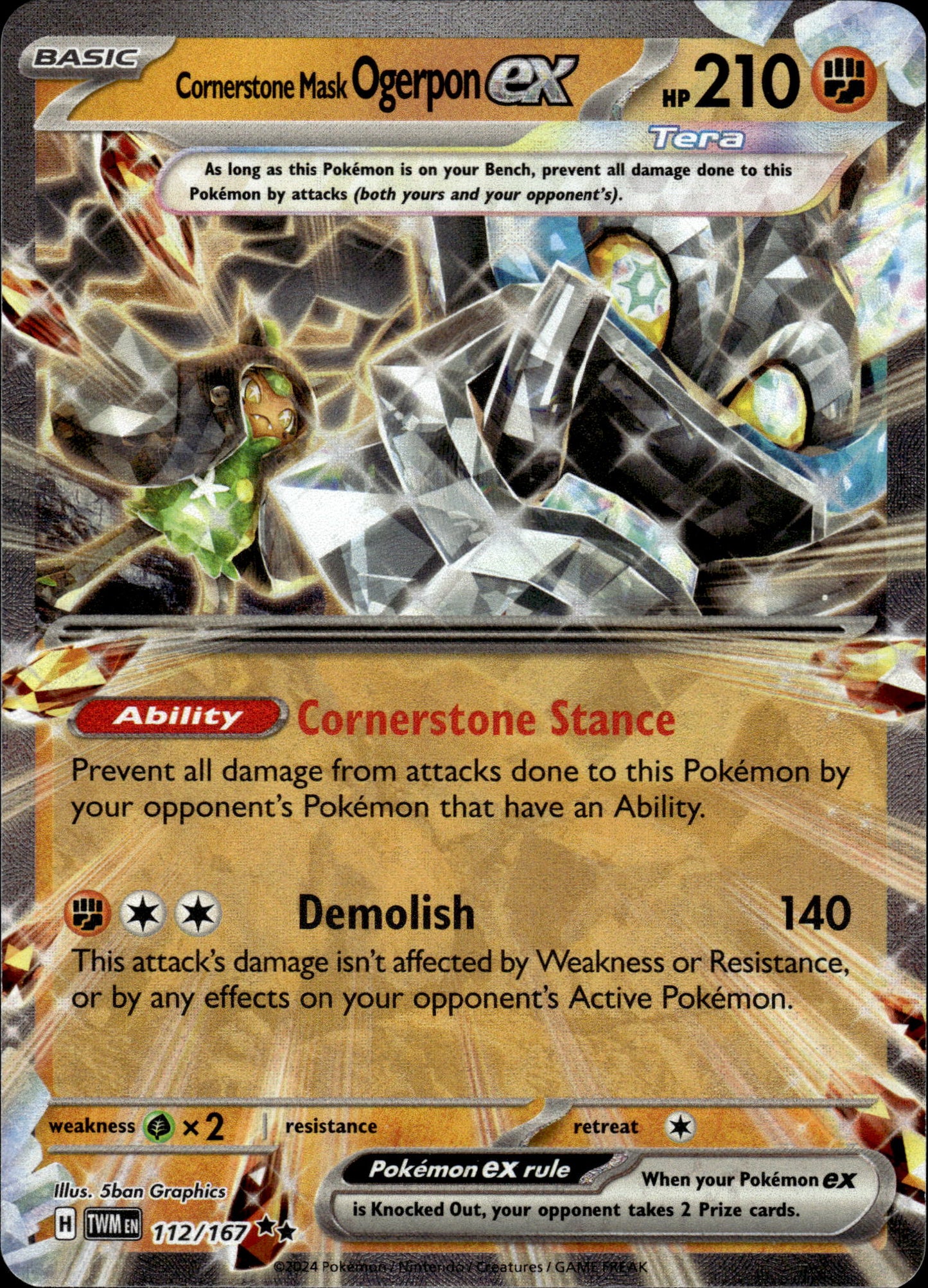 Cornerstone Mask Ogerpon ex - Twilight Masquerade 112/167 - Pokemon