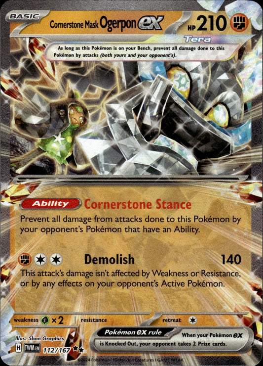 Cornerstone Mask Ogerpon ex - Twilight Masquerade 112/167 - Pokemon