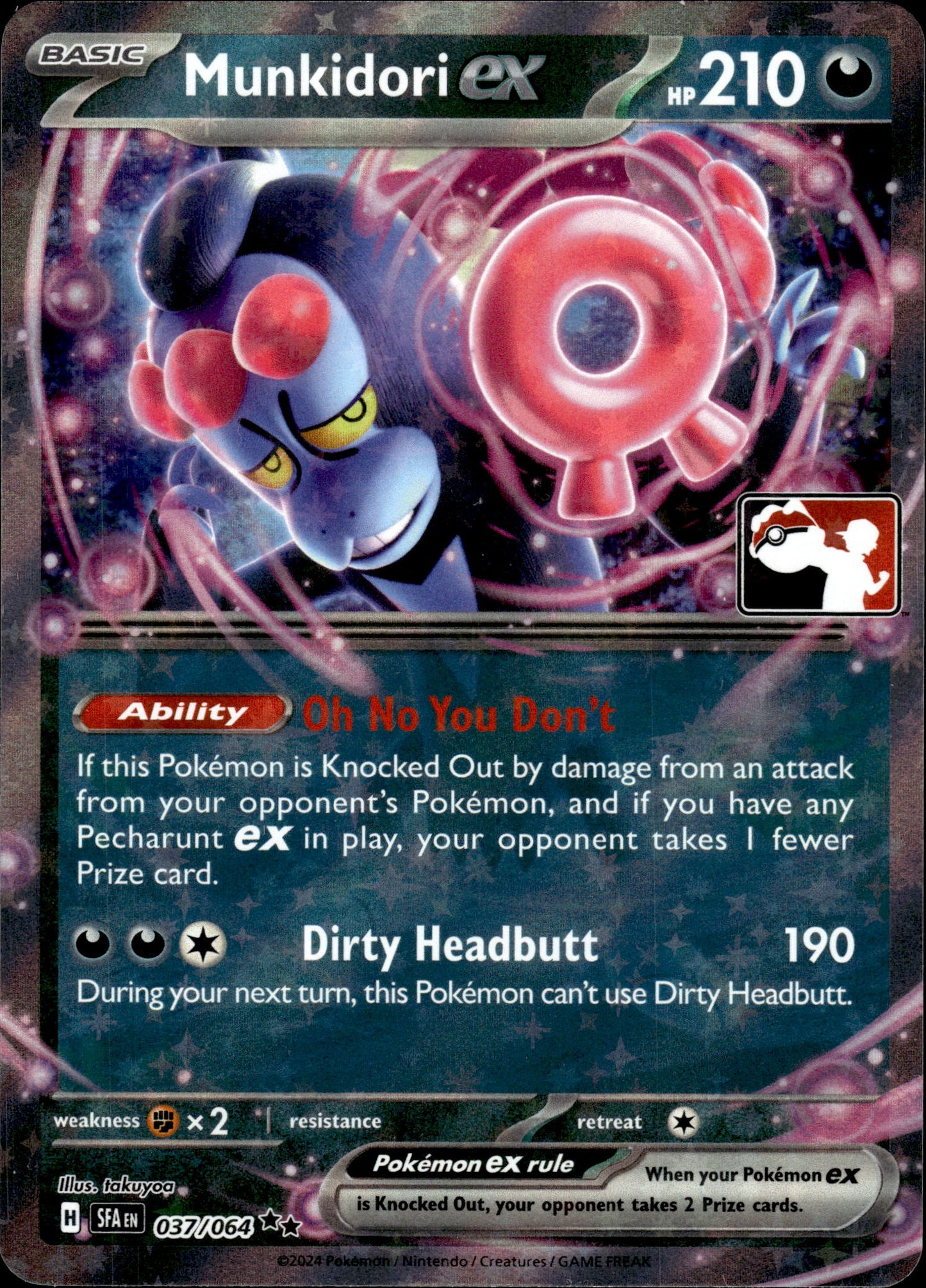 Munkidori ex - Play! Prize Pack Stamped Shrouded Fable 037/064 - Pokemon