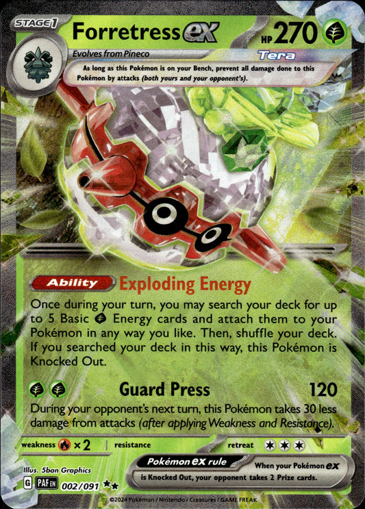 Forretress ex - Paldean Fates 002/091 - Pokemon