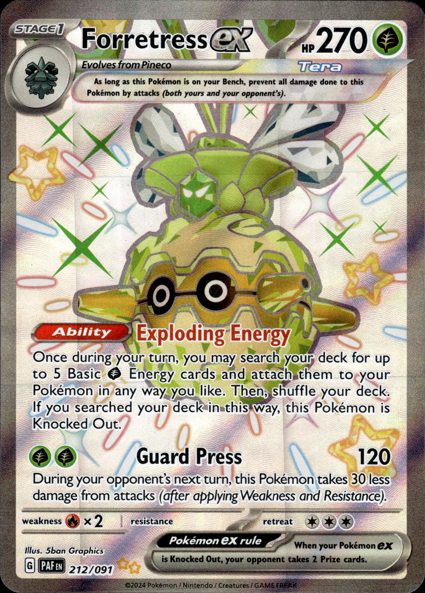 Forretress ex - Paldean Fates 212/091 - Pokemon